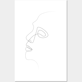 Face one line Posters and Art